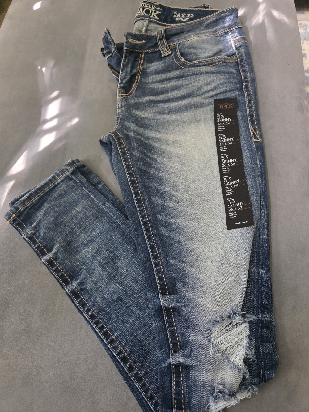 Black Brand Women's Skinny Jeans - Faded Blue Distressed